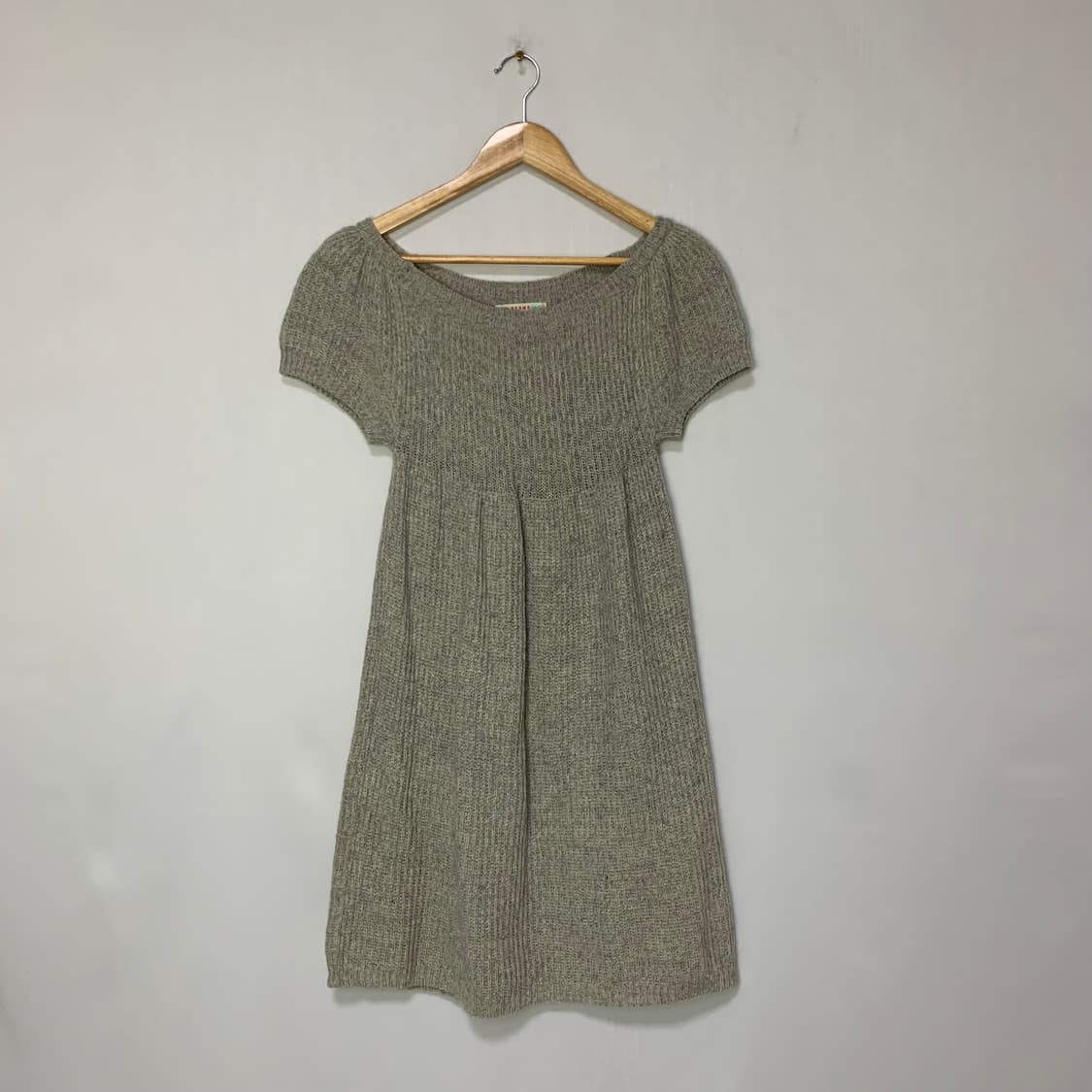 빔즈 반팔 니트 미니 원피스 레이어드 롱 니트 탑 빈티지 상품이미지1