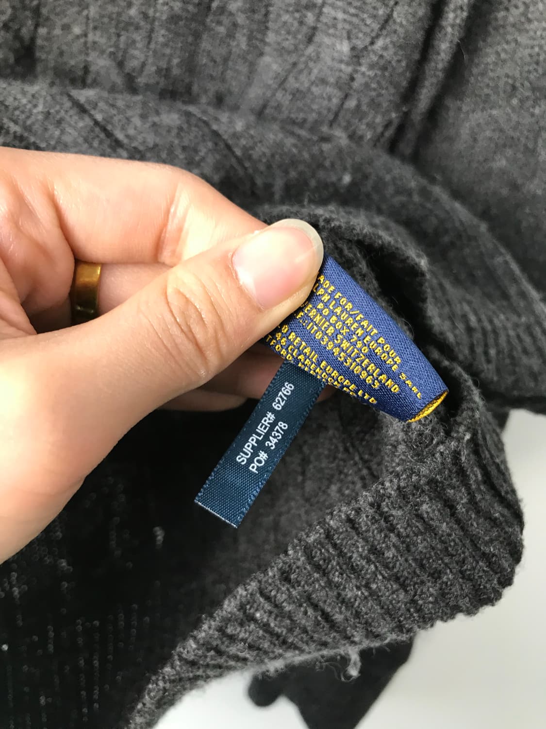 폴로 랄프로렌 럭비 차콜 꽈배기 니트 상품이미지5