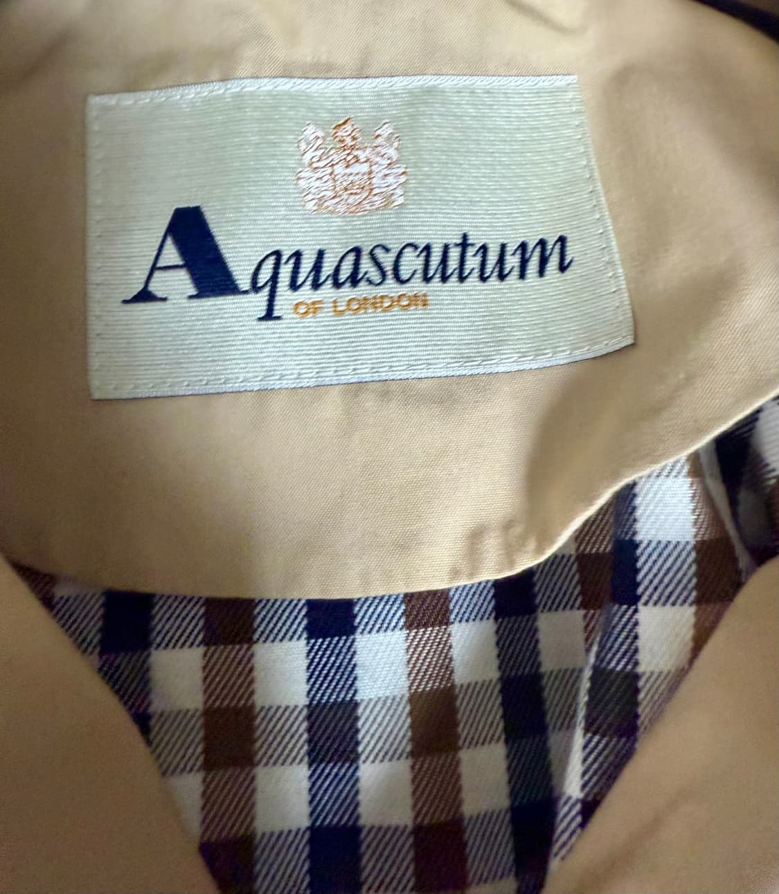 Aquascutum London 베이지 바바리 자켓 (체크 안감) 상품이미지3
