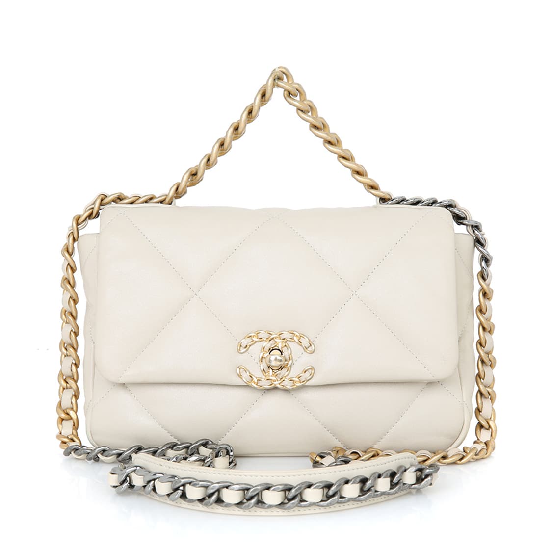 샤넬 19백 CC로고 콤비 체인 크로스 미듐 AS1160 상품이미지1