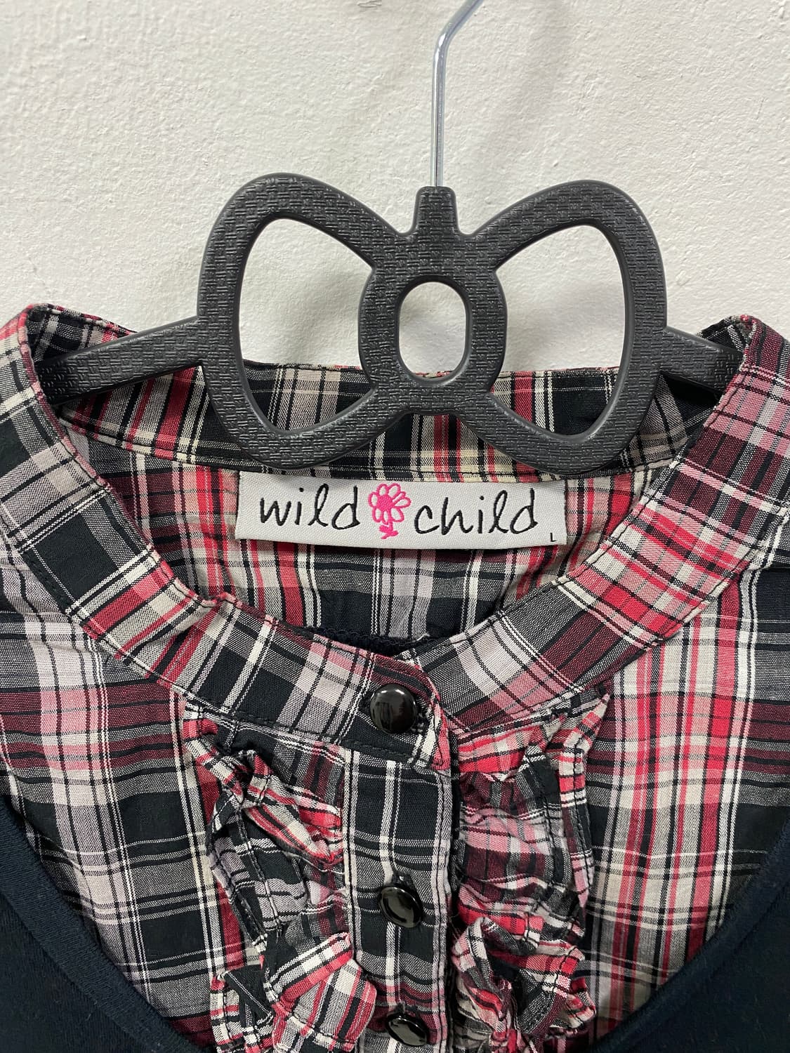 [WILD CHILD] 고스 펑크 고딕 체크 미사 니트 셔츠  상품이미지6