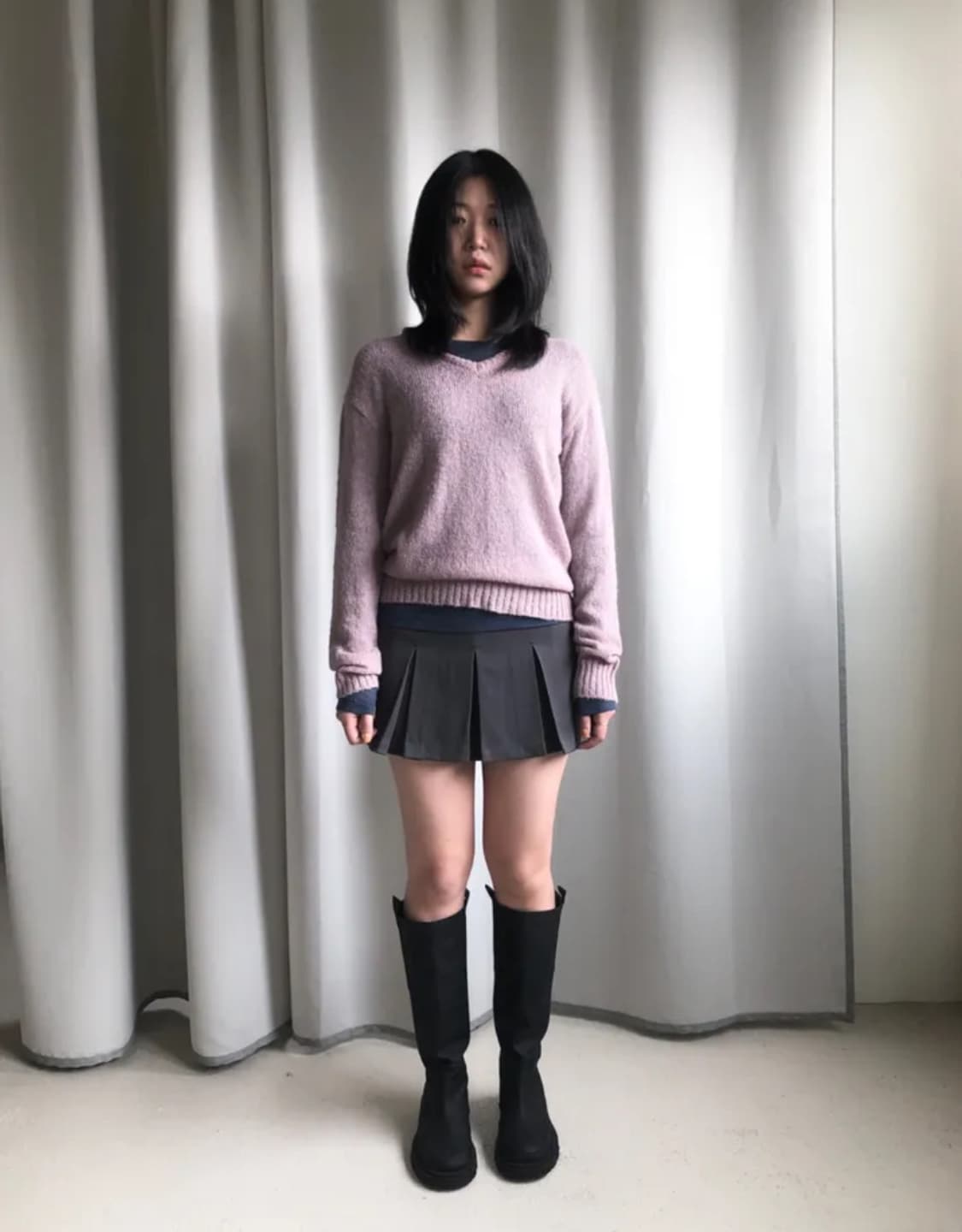 그린씨 mini pleats skirt s [gray] 상품이미지1