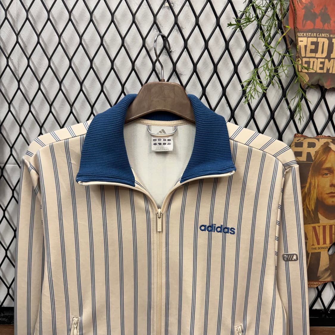 00s 아디다스 아카이브 스트라이프 트랙자켓 아이보리 블루 상품이미지3