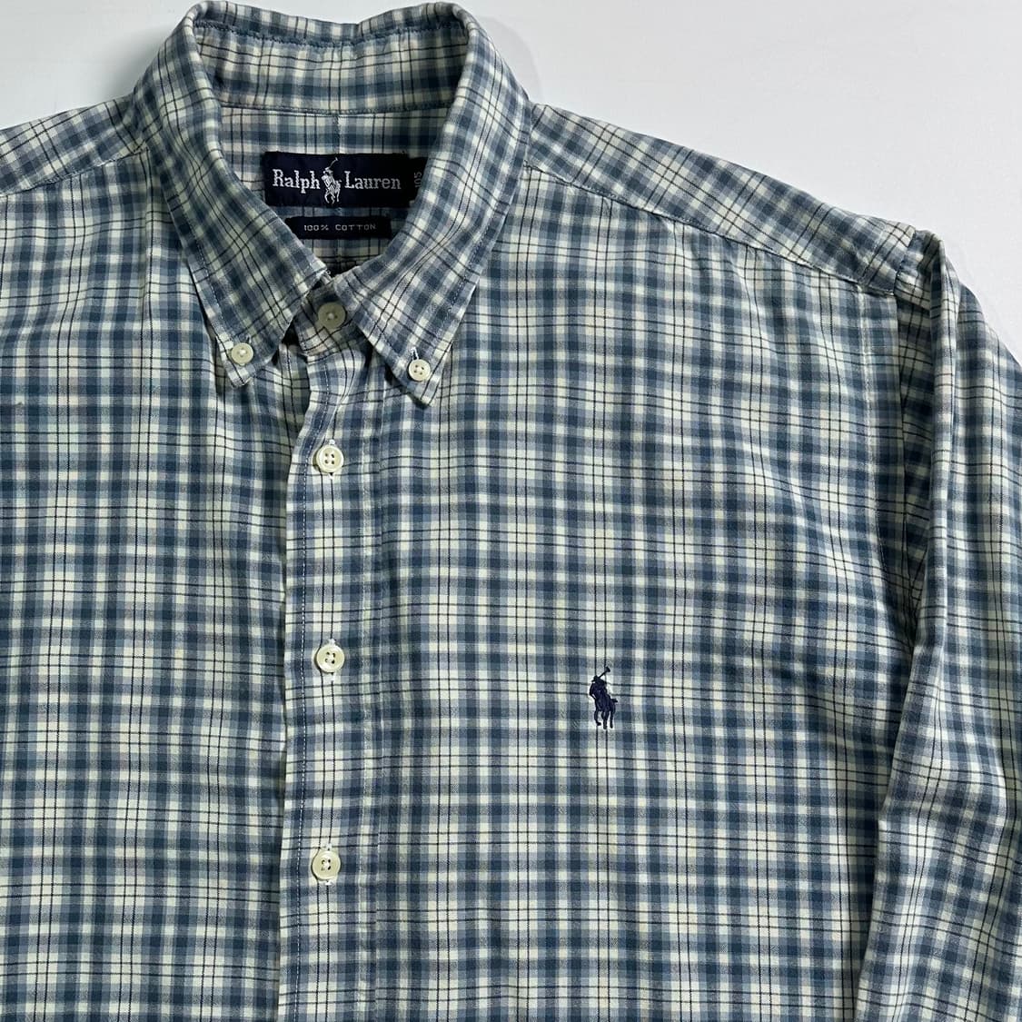 00s 폴로 블루 체크 셔츠 상품이미지3