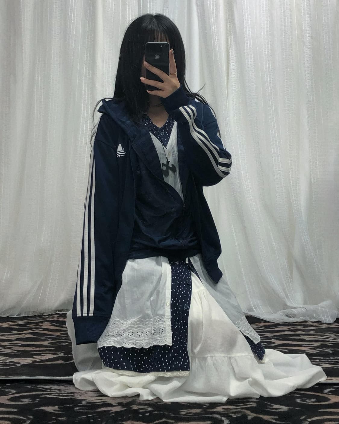 아디다스 네이비 져지 러블리 너드모리 세트 상품이미지2