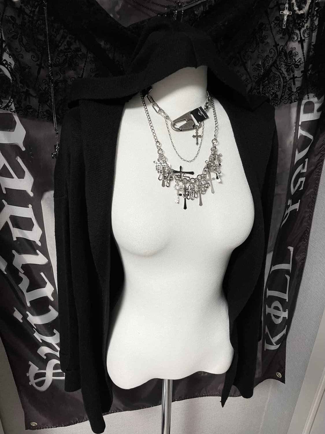 00s 고딕 루즈핏 후드가디건 아방가르드하이엔드아카이브꼼데앤드뮐릭오웬스맛 상품이미지5