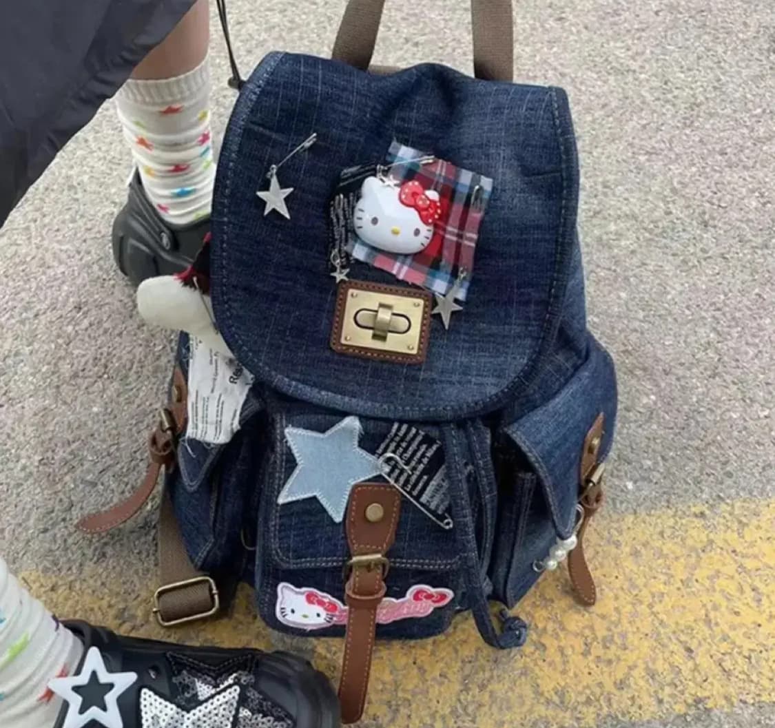 산리오 헬로키티 키티 빈티지 데님백팩 상품이미지1