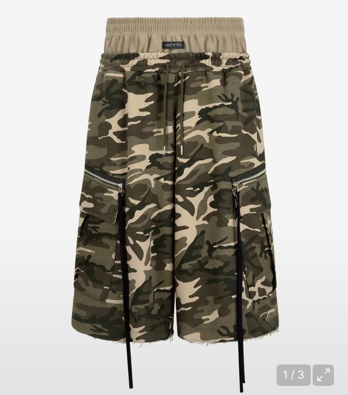 레씨토 LECYTO 레이어드 카모 버뮤다 팬츠 상품이미지1