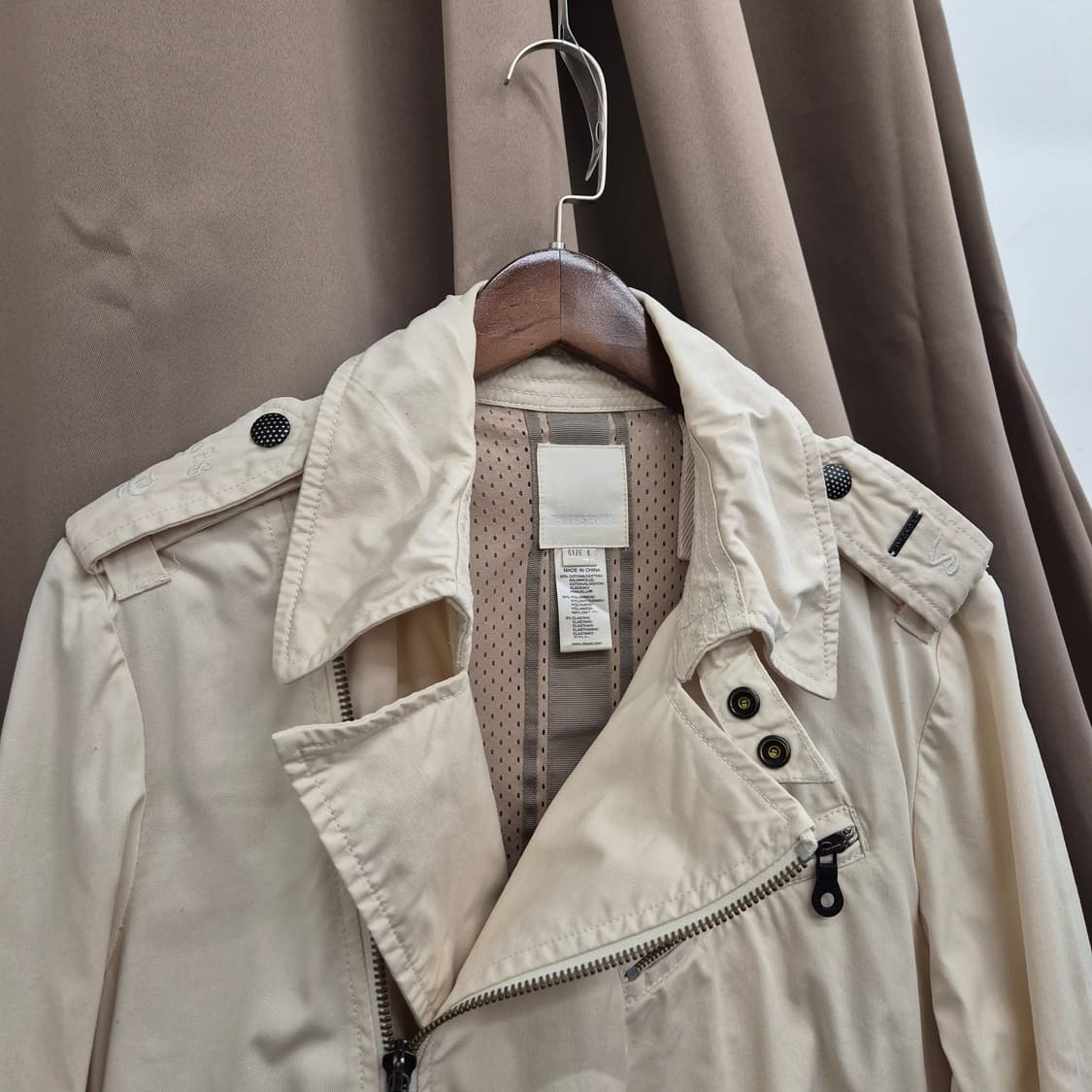 빈티지 디젤 비대칭 멀티 지퍼 밀리터리 바이커 자켓 L 상품이미지6