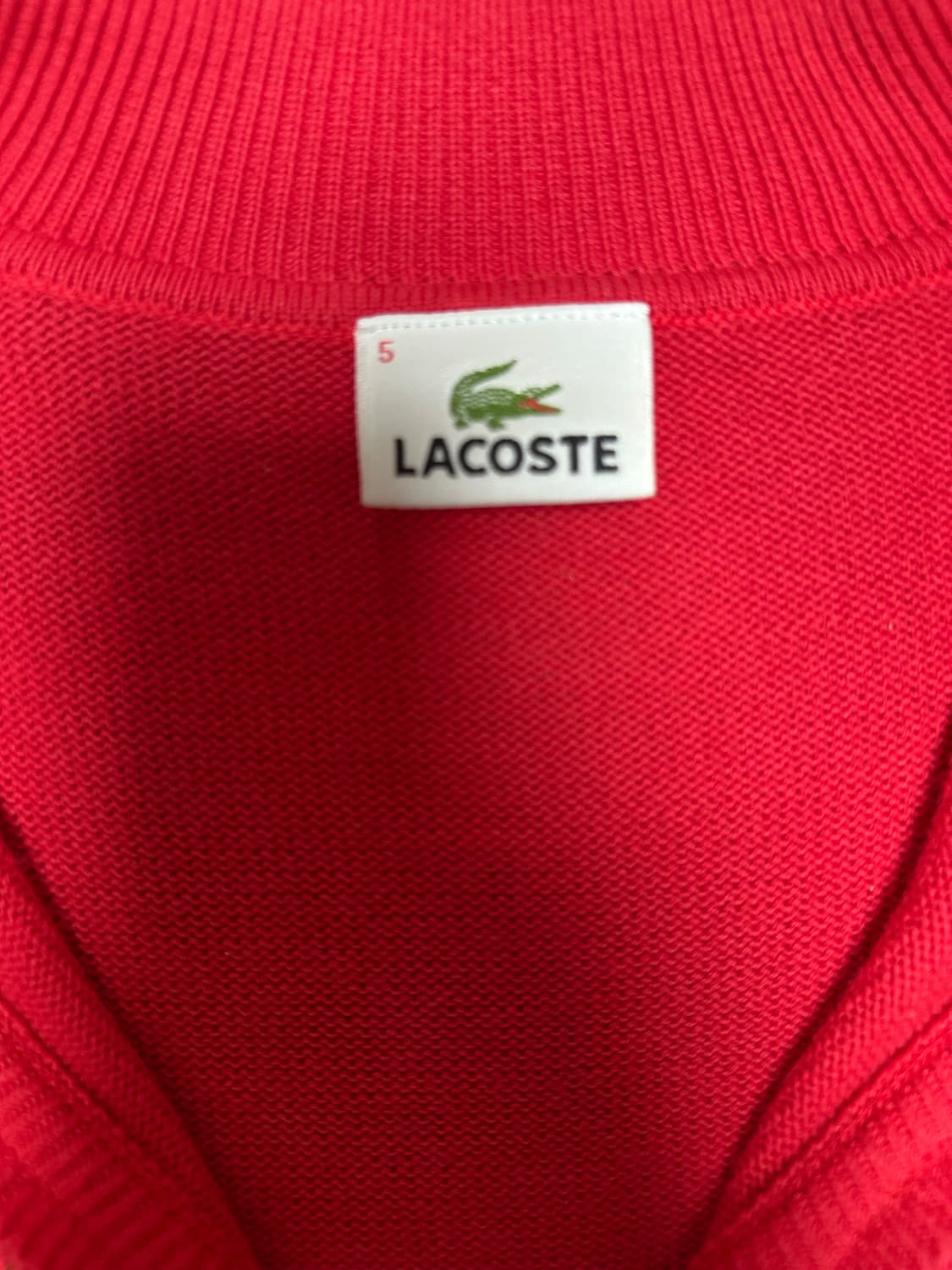 라코스테 레드 니트 집업 가디건 5사이즈 105 상품이미지4