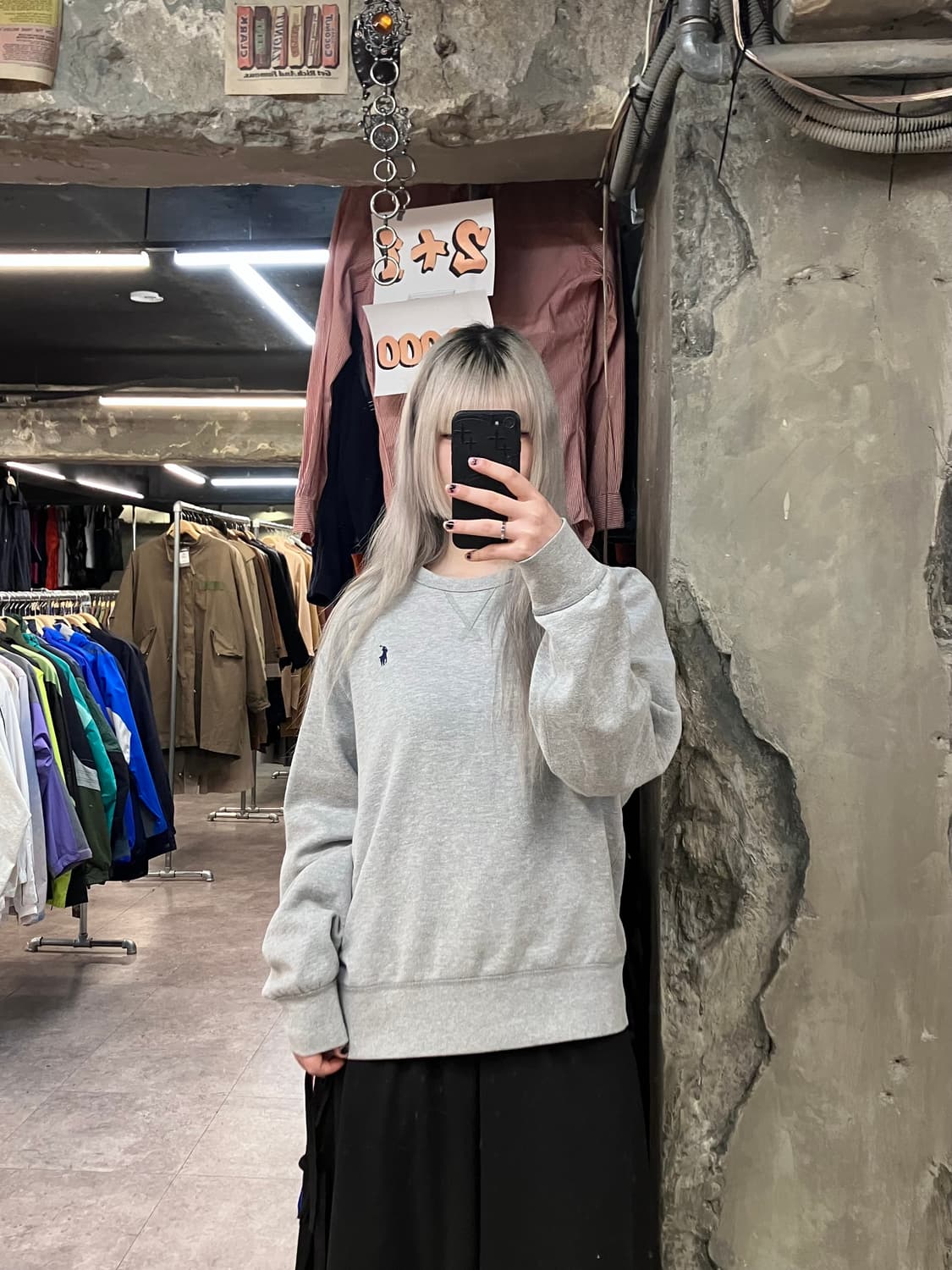 폴로 랄프로렌 기모 맨투맨 그레이 L #csz2930 상품이미지2