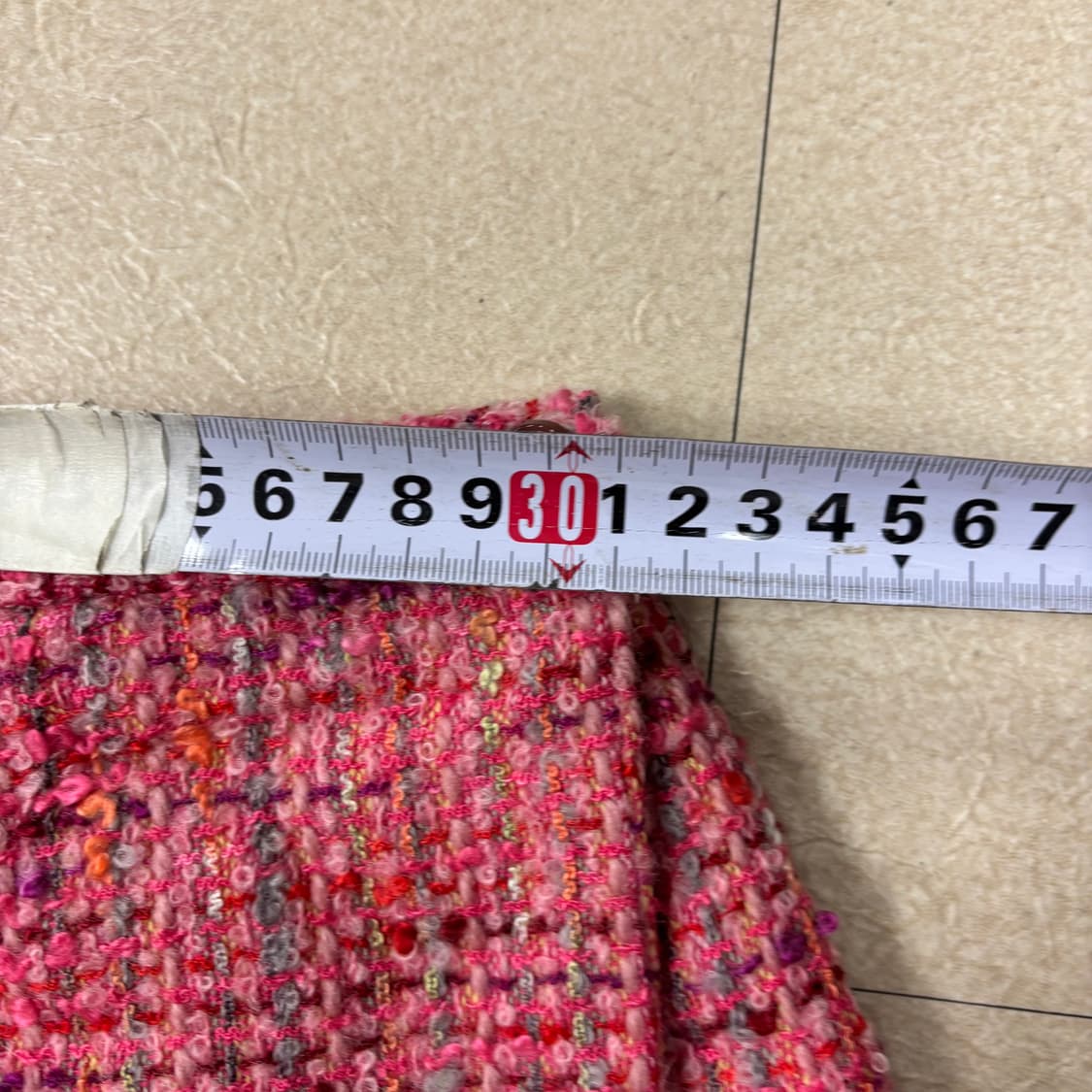 일본 빈티지 핑크 트위드 셋업 상품이미지7
