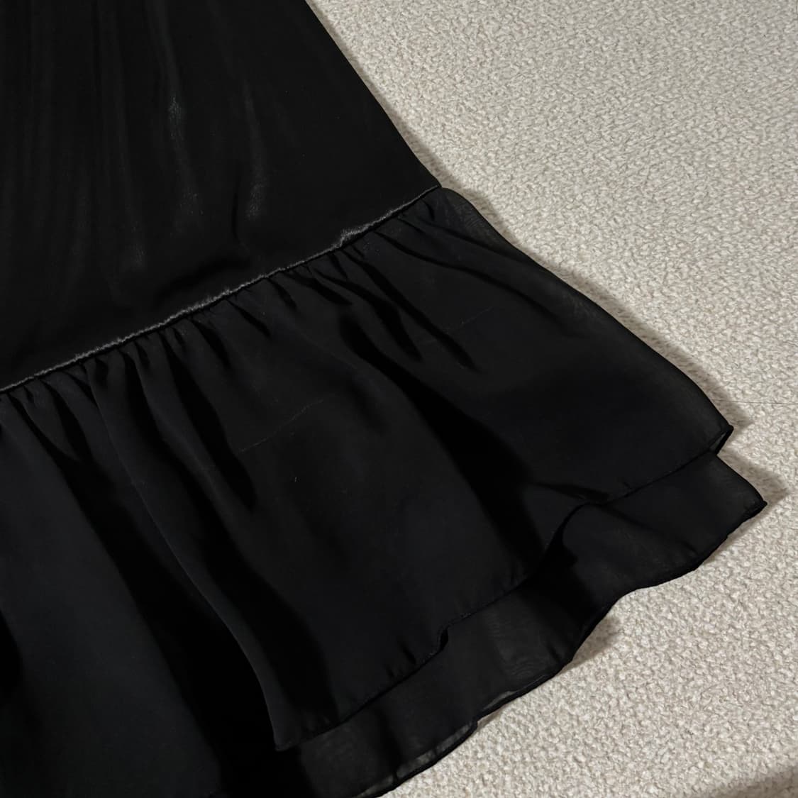 빈티지 블랙 시스루 레이어드 스커트 상품이미지3