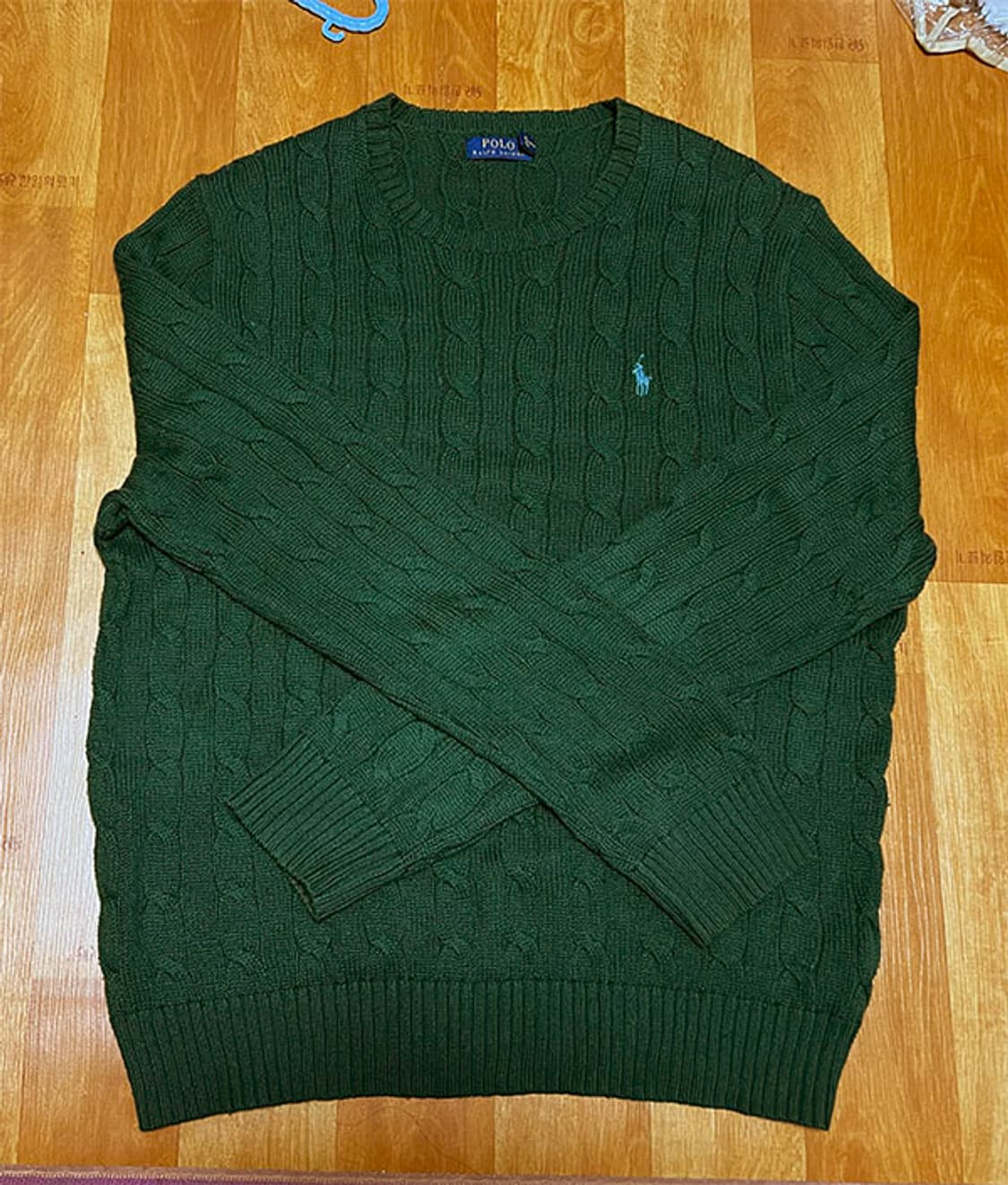 POLO 폴로 남자 꽈배기니트 케이블 그린 XL 105 상품이미지1