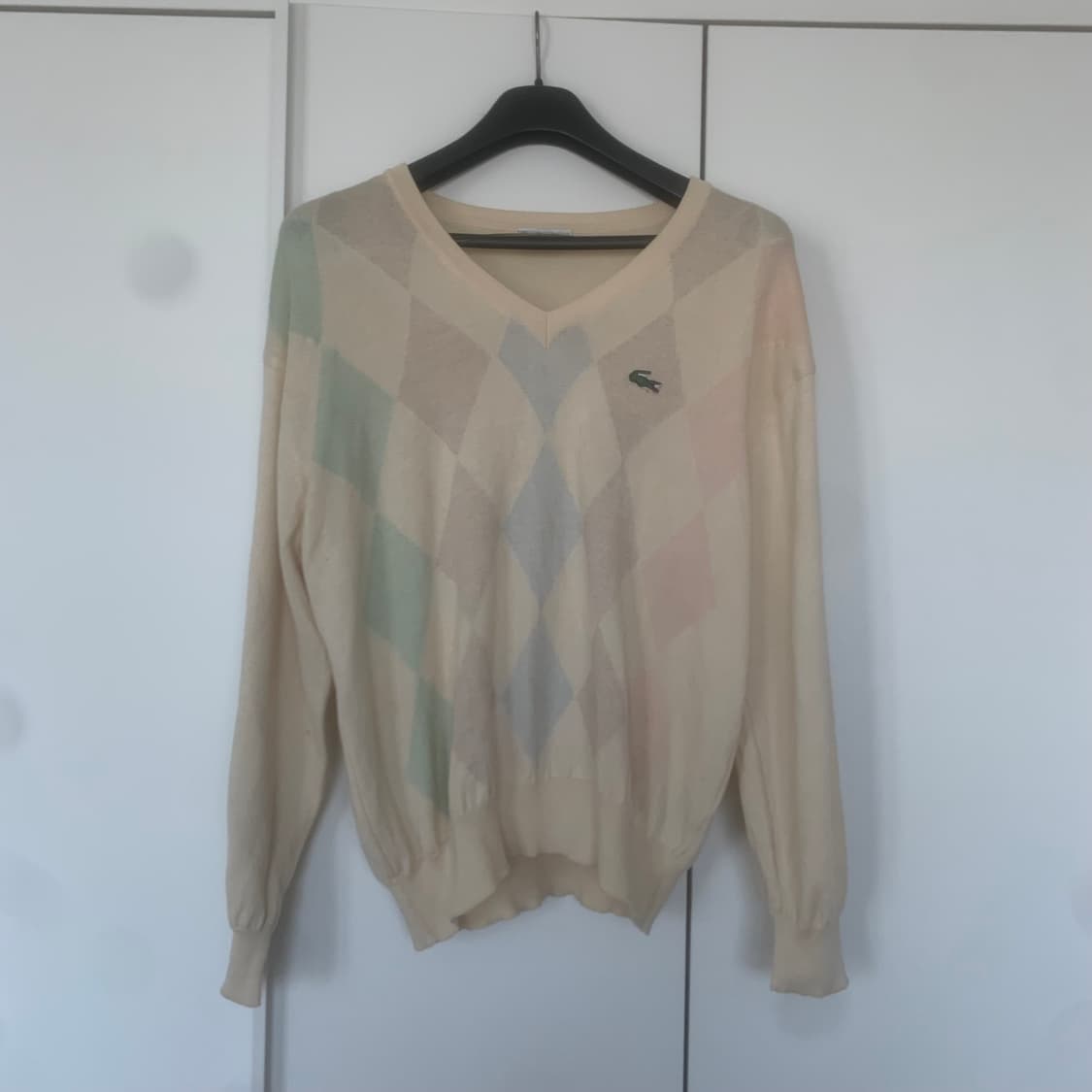 라코스테 브이넥 아가일 니트 100 사이즈 상품이미지1