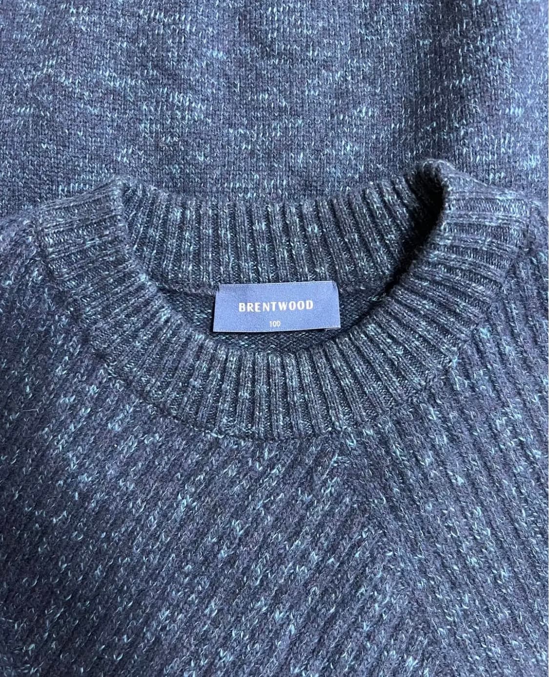 브렌우드 남성 네이비 라운드울코튼니트 상품이미지5