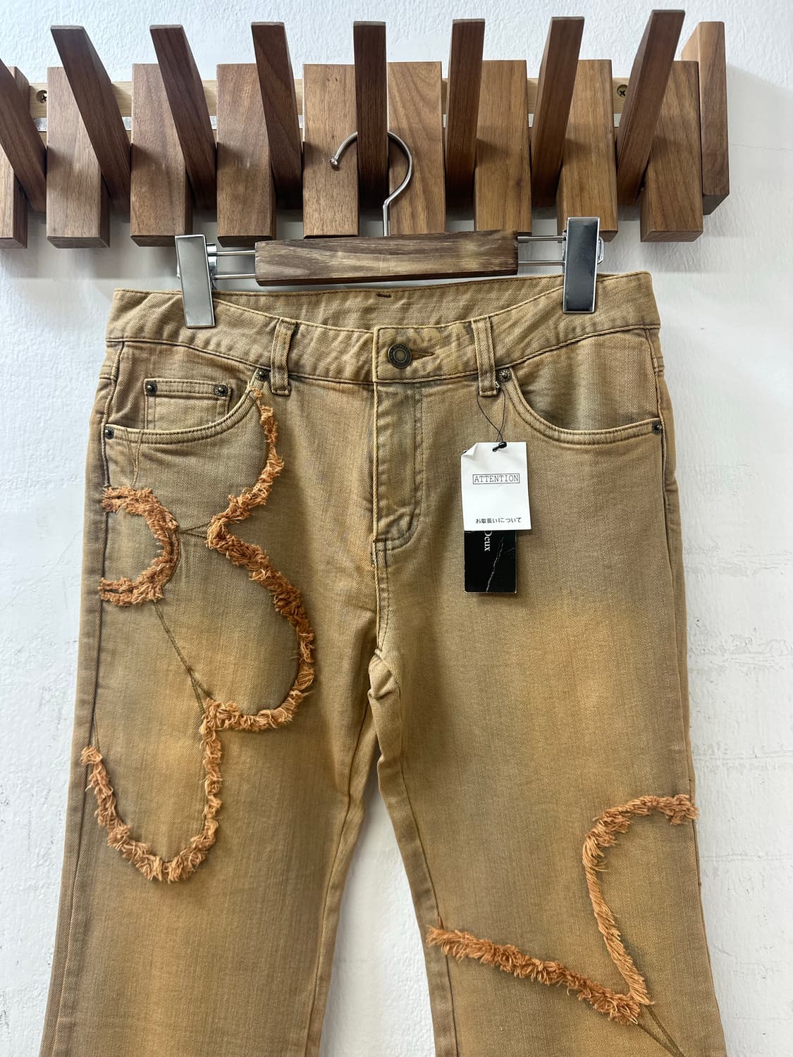 택있는새상품 일본빈티지 y2k 그런지 펑크 디스트로이드 자수 하트 스티치 상품이미지4