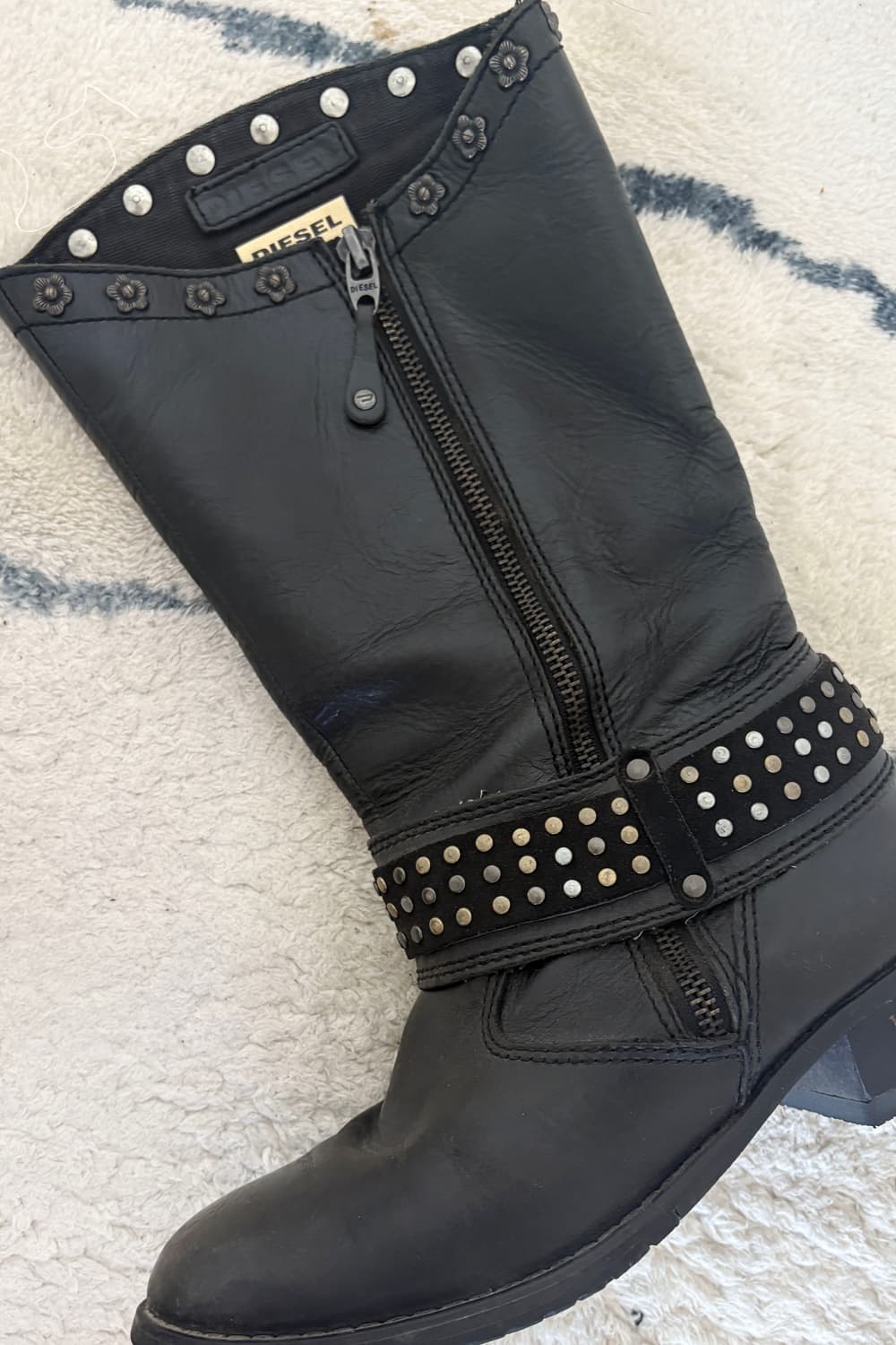 Diesel Studded Leather Biker Boots 상품이미지3