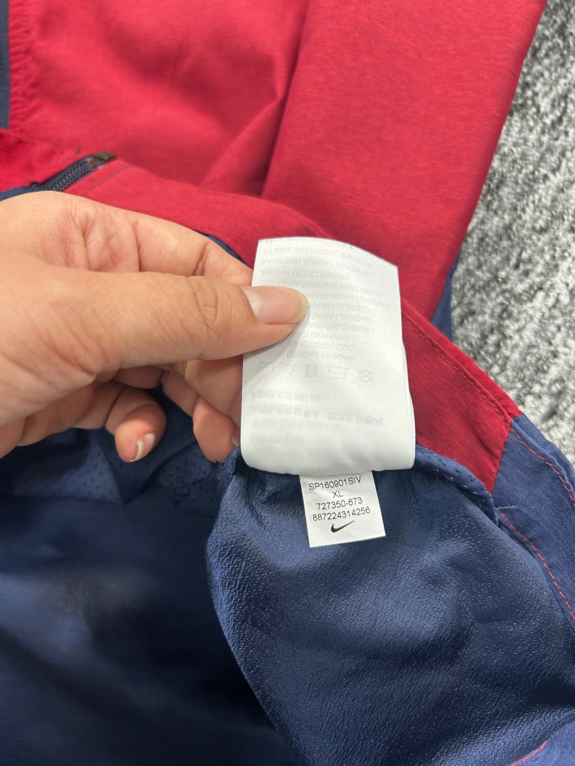 나이키 레드 네이비 테크팩 후드 바람막이 XL 상품이미지6