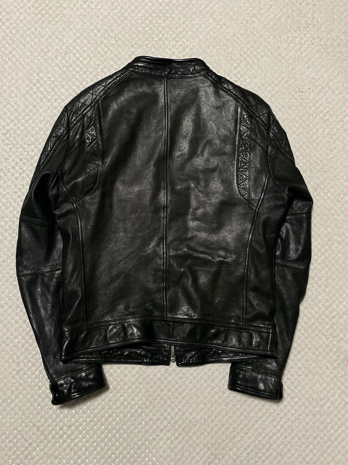 광희시장 웨스턴 무드 램스킨 양가죽 바이커 절개 레더 자켓 상품이미지2