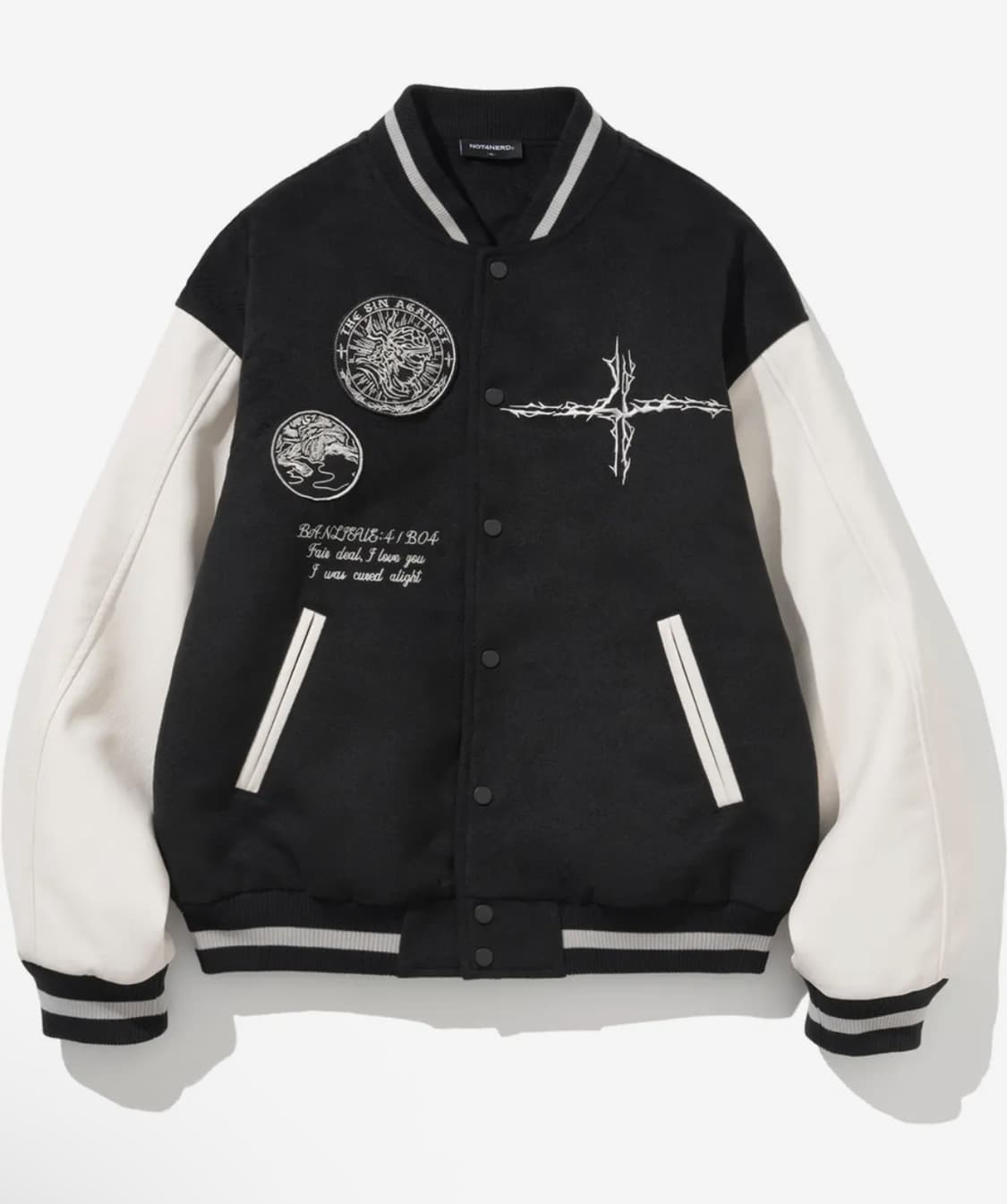 낫포너드 블랙 바시티 자켓 XL 상품이미지2