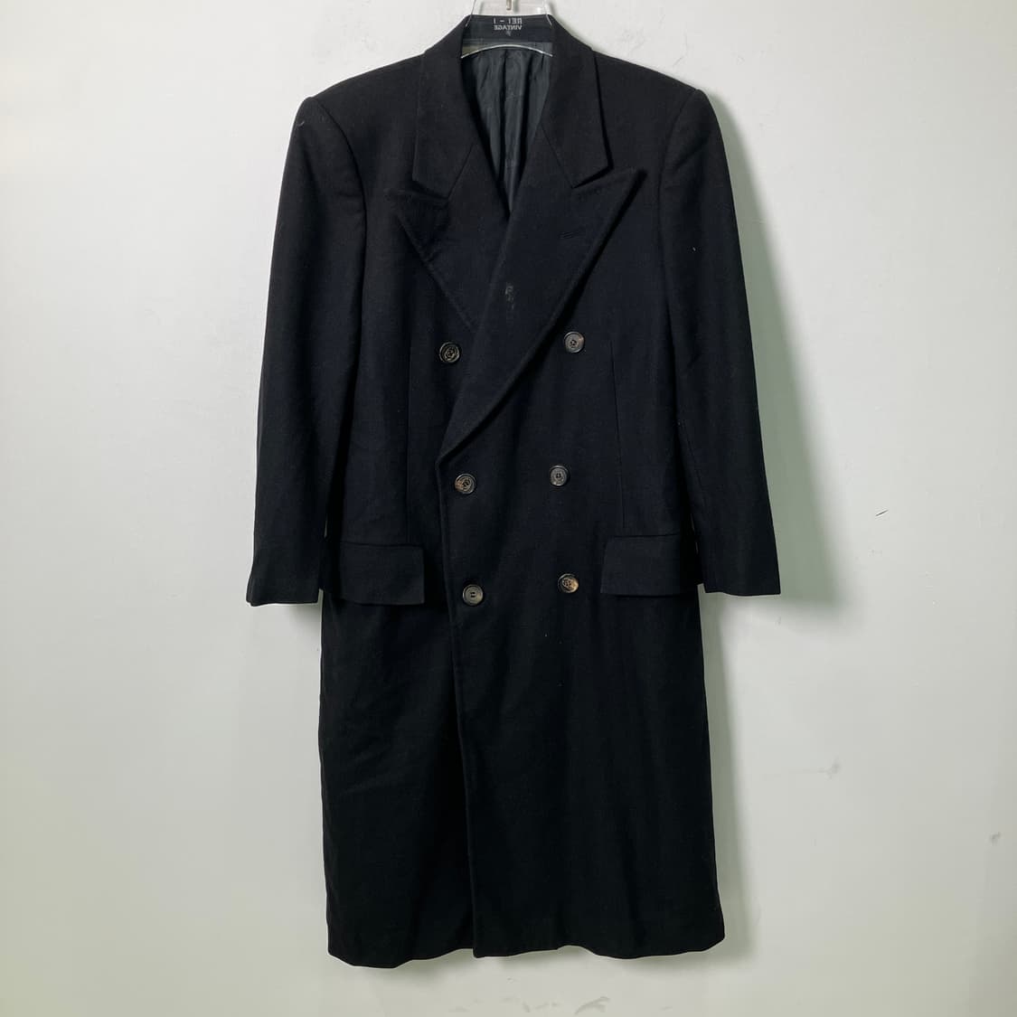 7-80's 올드 구찌 블랙 더블 브레스티드 코트 48 상품이미지1