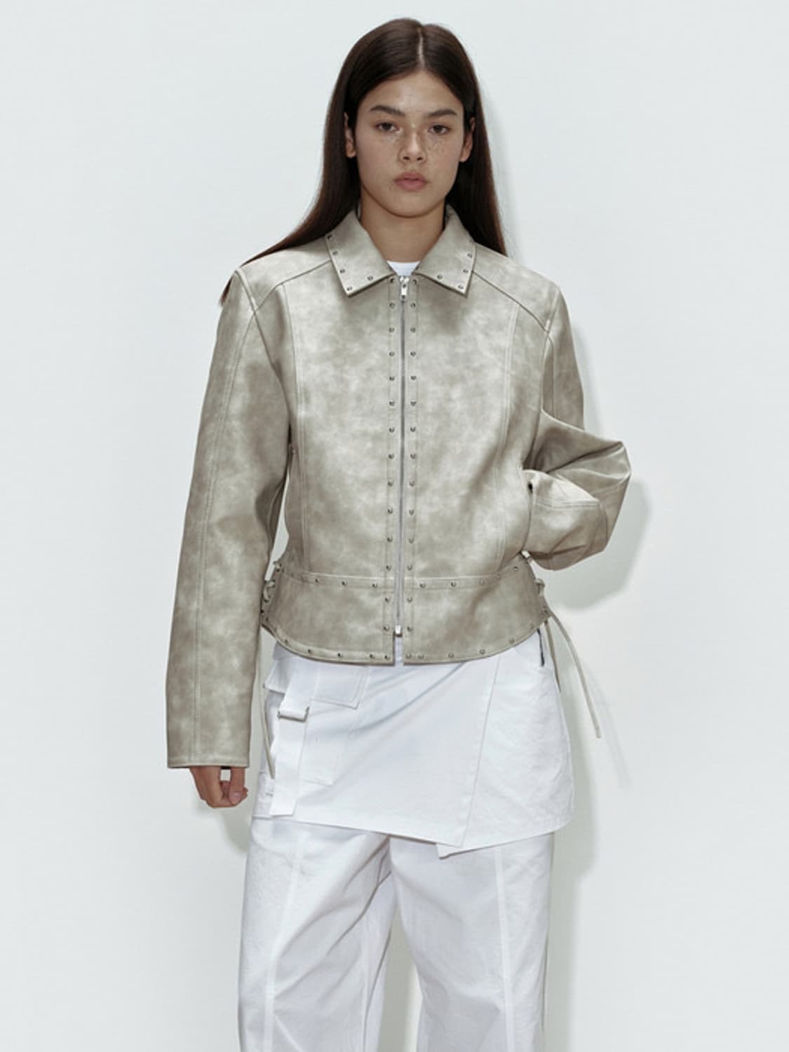 세릭 stud pointed jacket 스터드 포인티드 레더 자켓 상품이미지2