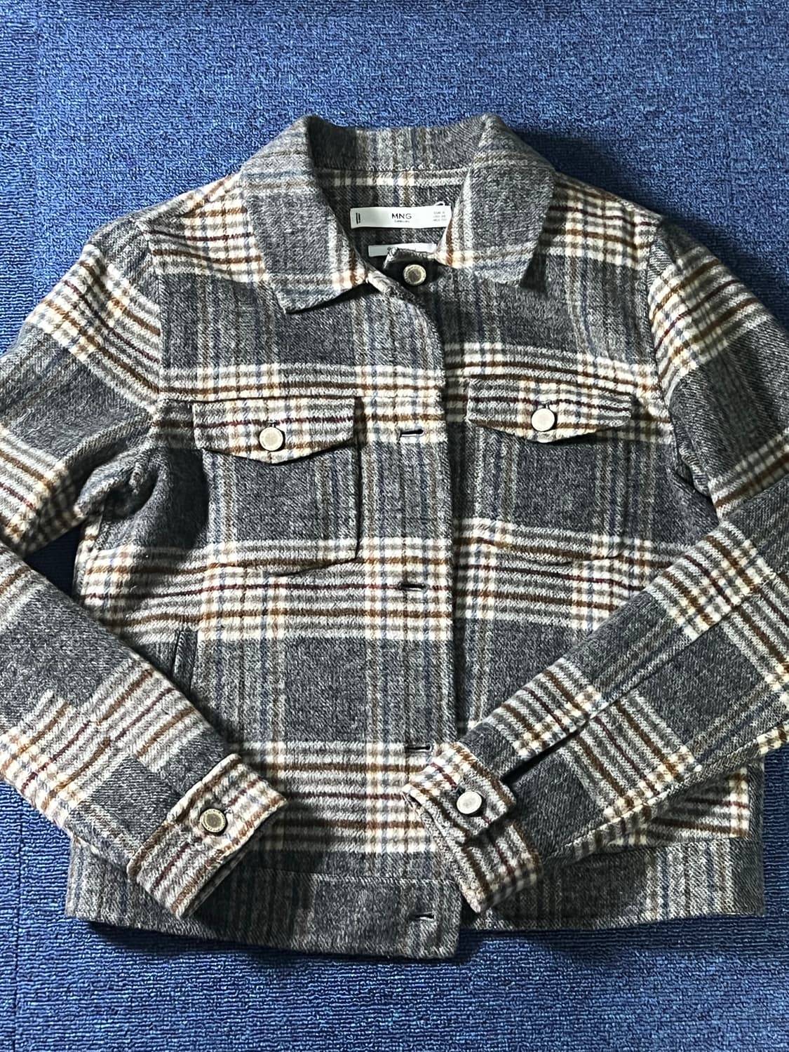 망고 체크 자켓 상품이미지1