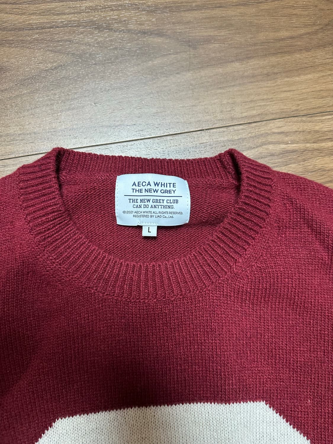 에이카화이트 니트 버건디 라지 상품이미지3