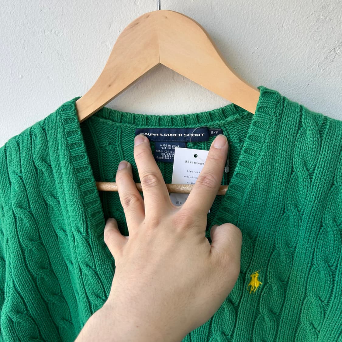 16799 - 폴로 랄프로렌 그린 케이블 브이넥 니트 상품이미지3