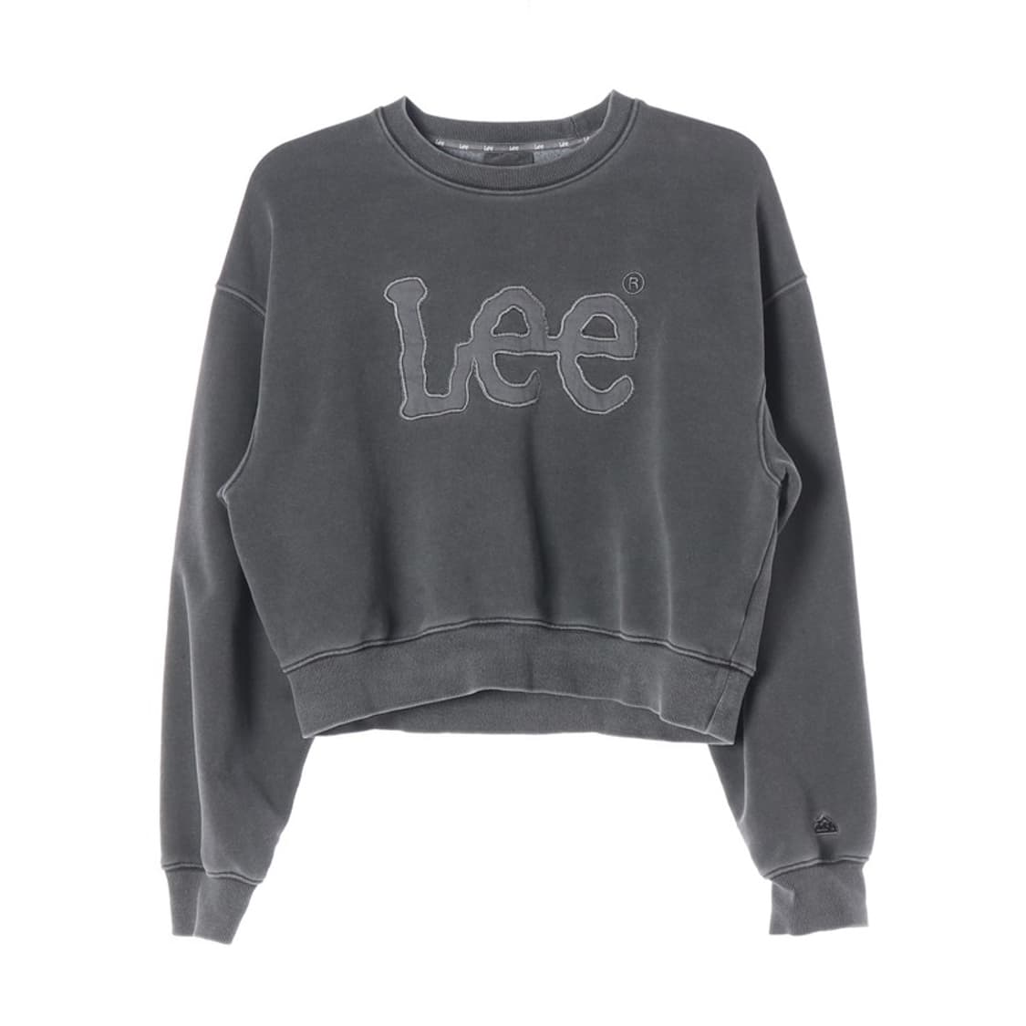 LEE 빈티지 피그먼트 차콜 빅로고 크롭 맨투맨 M 상품이미지1