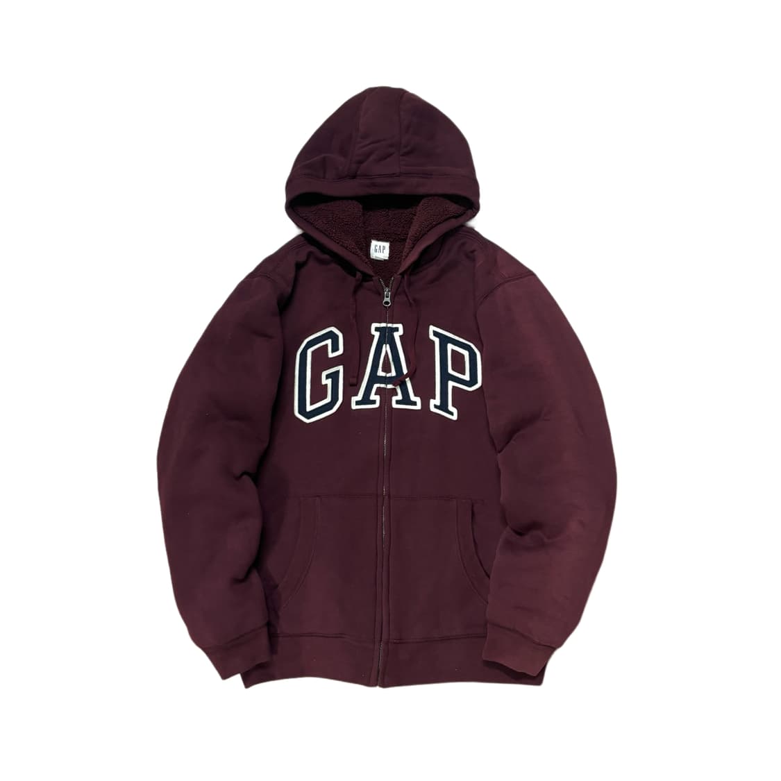 GAP 갭 기모 후드 집업 버건디 상품이미지1