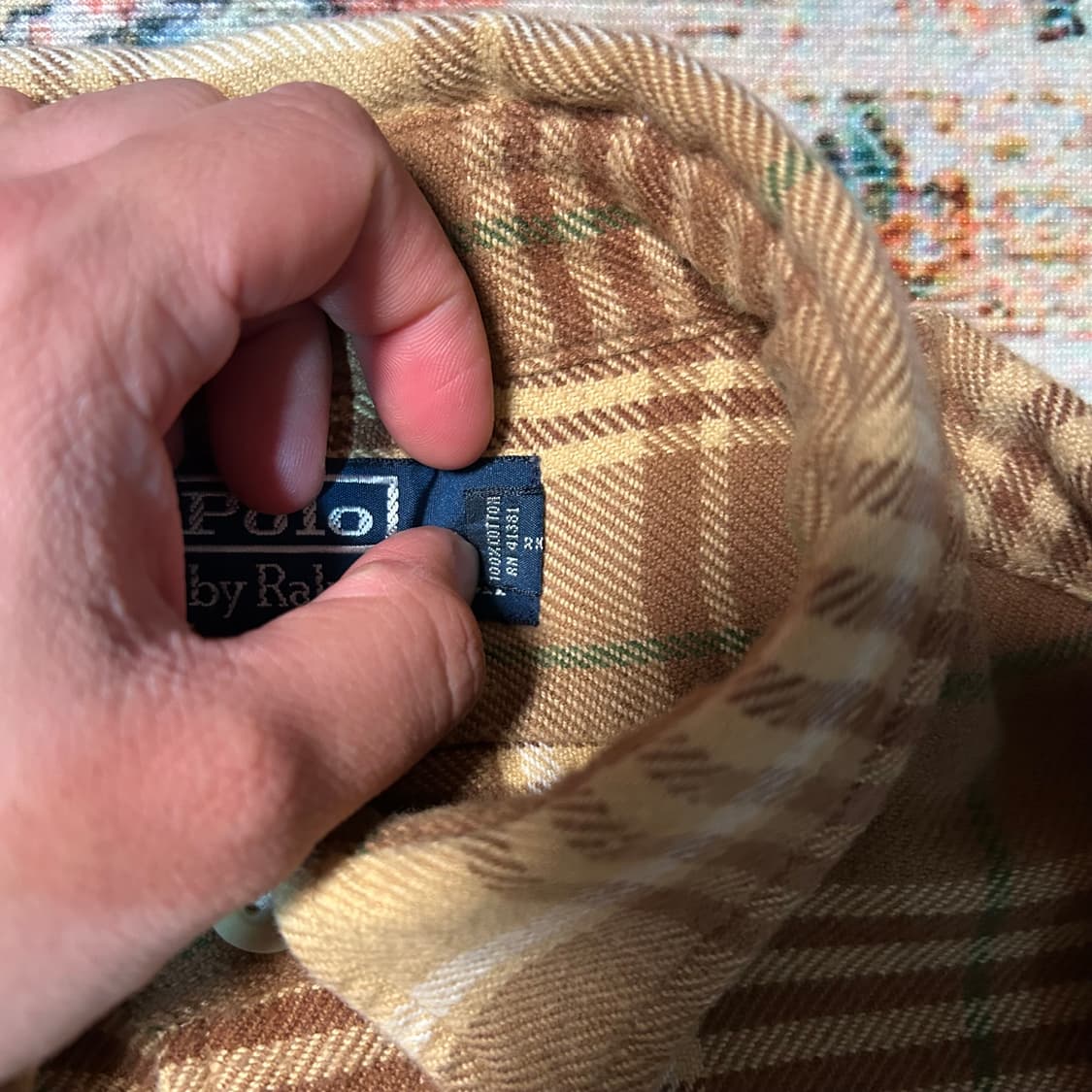 [M] 폴로 랄프로렌 스웨이드 패치 플란넬 셔츠 상품이미지4