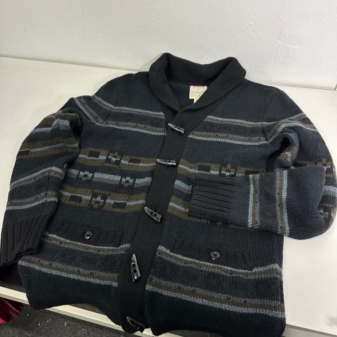 M 리바이스 다크네이비 스트라이프 떡볶이버튼 숄카라 상품이미지1