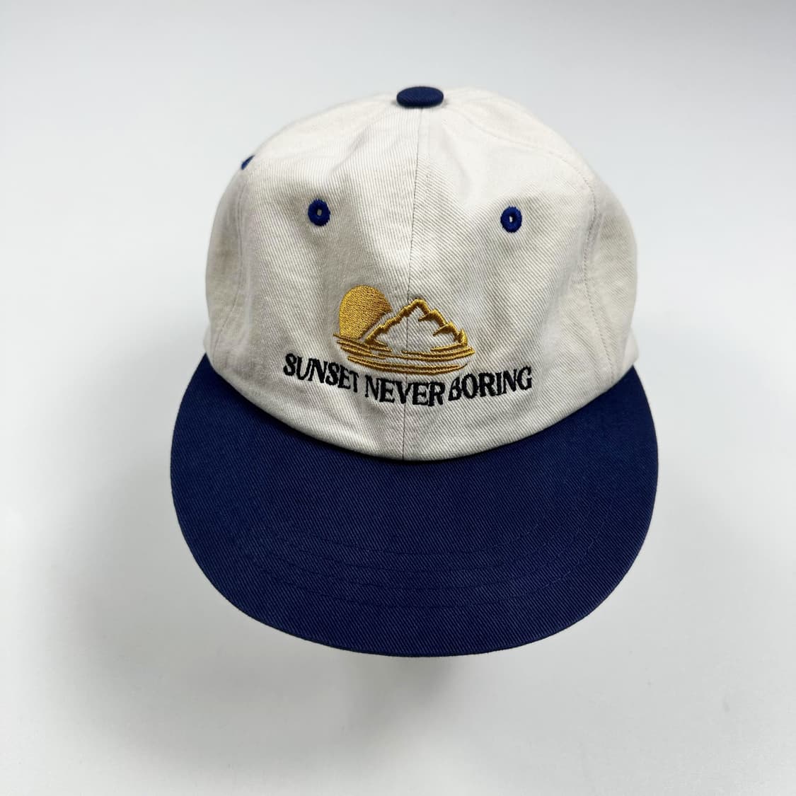 VTG 투톤 자수 빈티지 볼캡 아이보리 네이비 상품이미지2