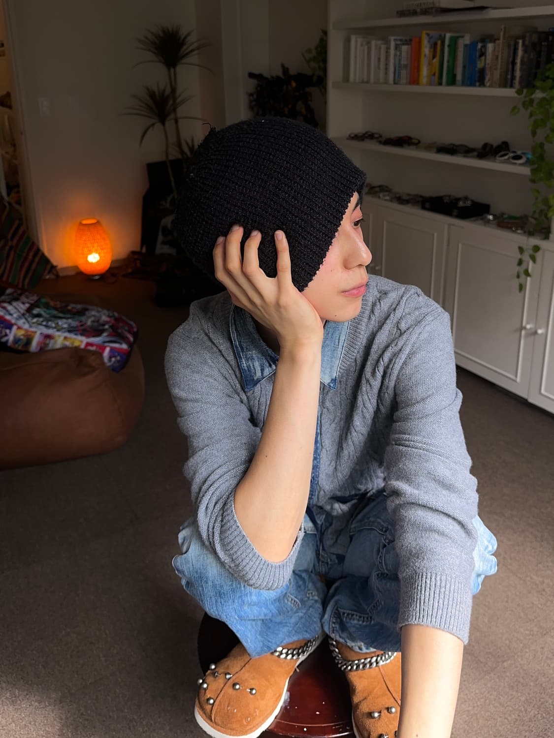 Sawa à lamode 데님 포인트 롱 카디건 상품이미지5