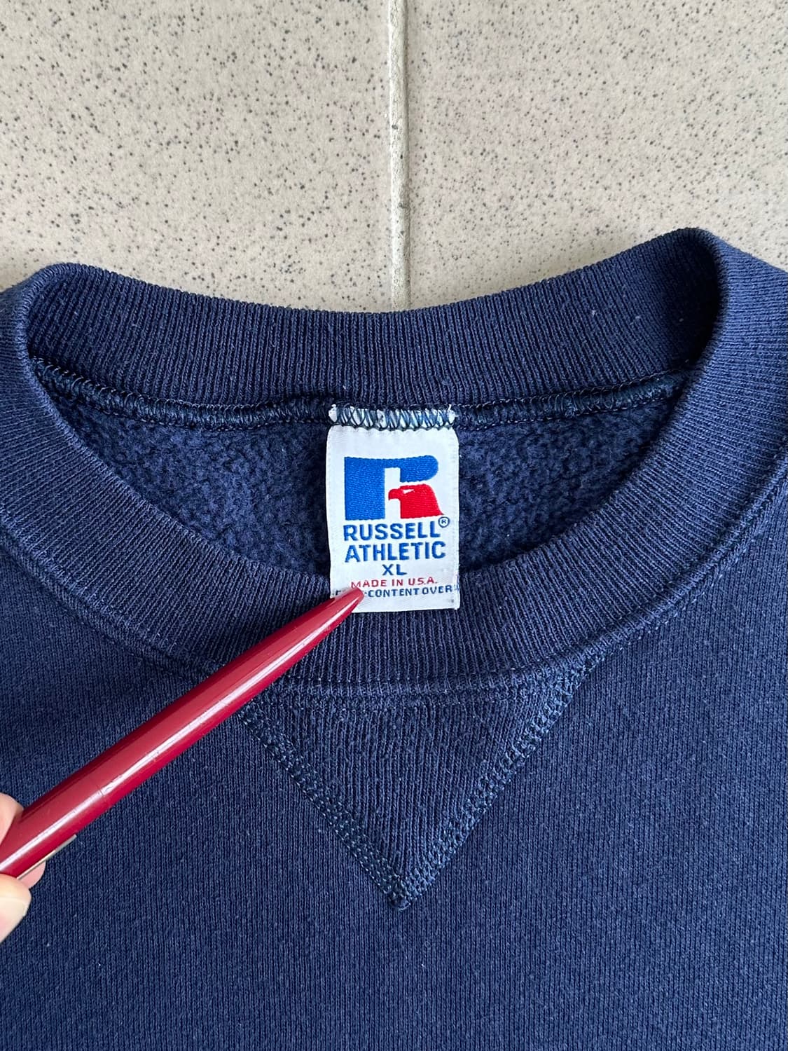 90s 빈티지 러셀 스웻셔츠 네이비 XL USA 상품이미지6
