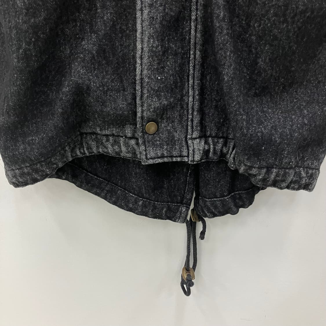 VTG 빈티지 블랙 데님 후드 롱코트 상품이미지4