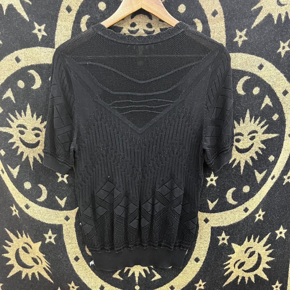 빈티지 오리엔탈 시스루 뜨개 여름 반팔 니트 K0152 상품이미지3