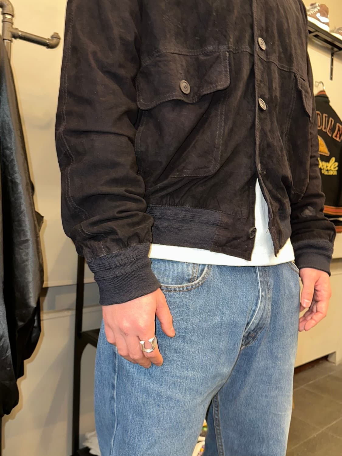 Old Euro genuine leather suede jacket 상품이미지7