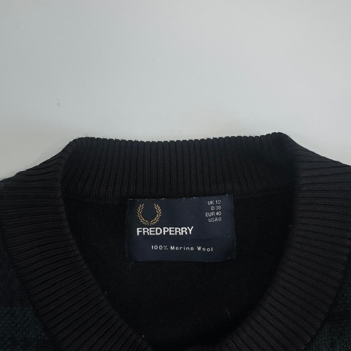 Fredperry 프레드페리 스몰로고 다크그린 체크 니트 상품이미지5