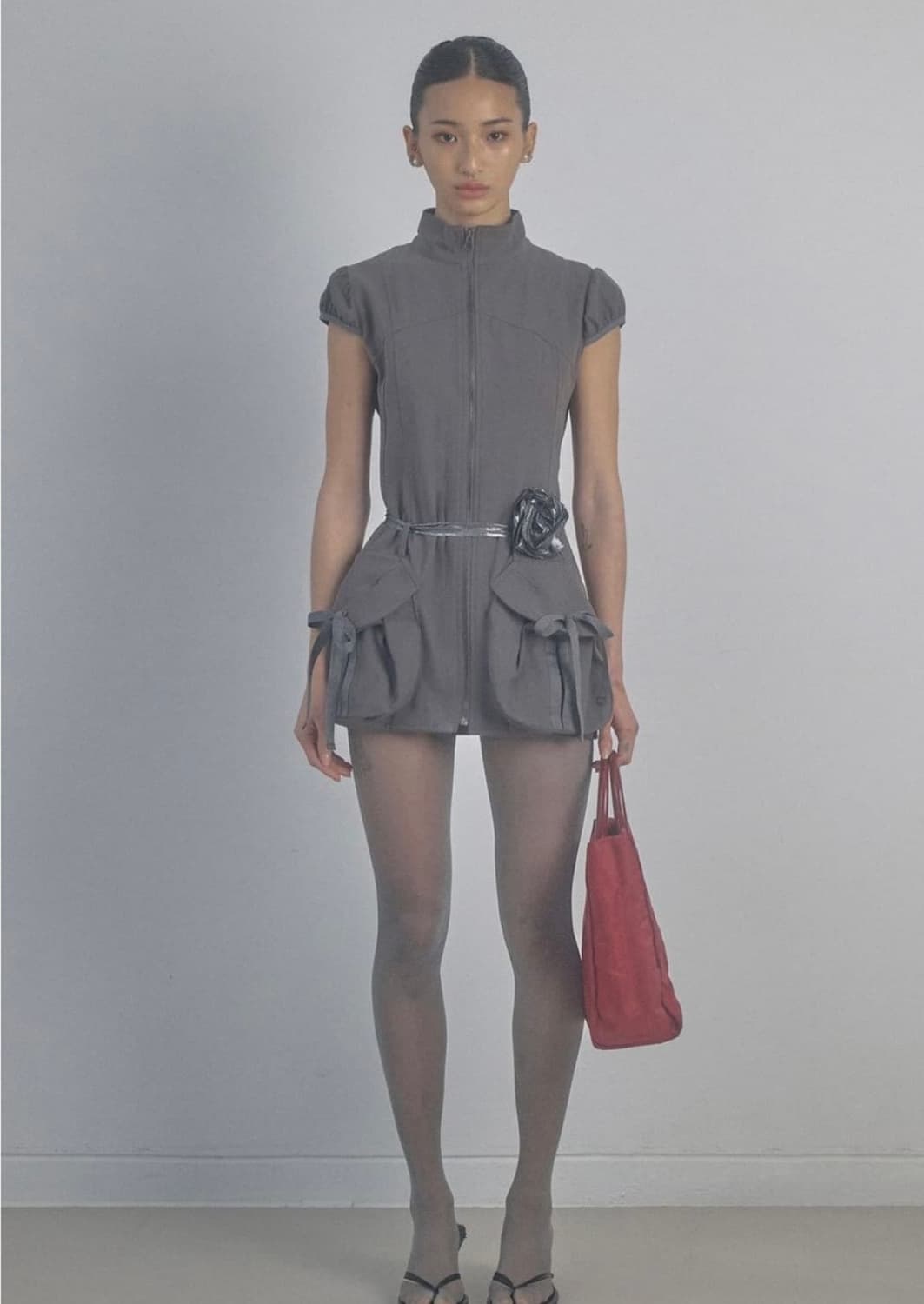 스컬프터 Cargo Zip-Up Dress 카고 집업 원피스 차콜 M 상품이미지3