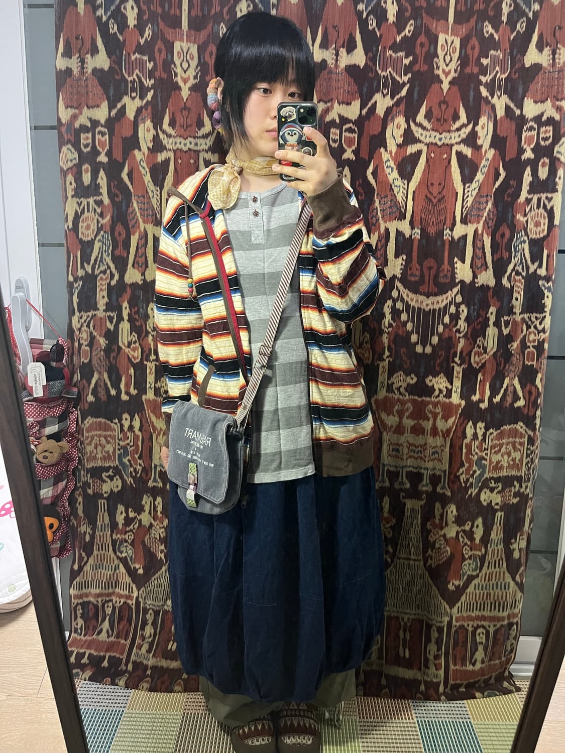 Power to the people 에스닉 스트라이프 후드집업 상품이미지1