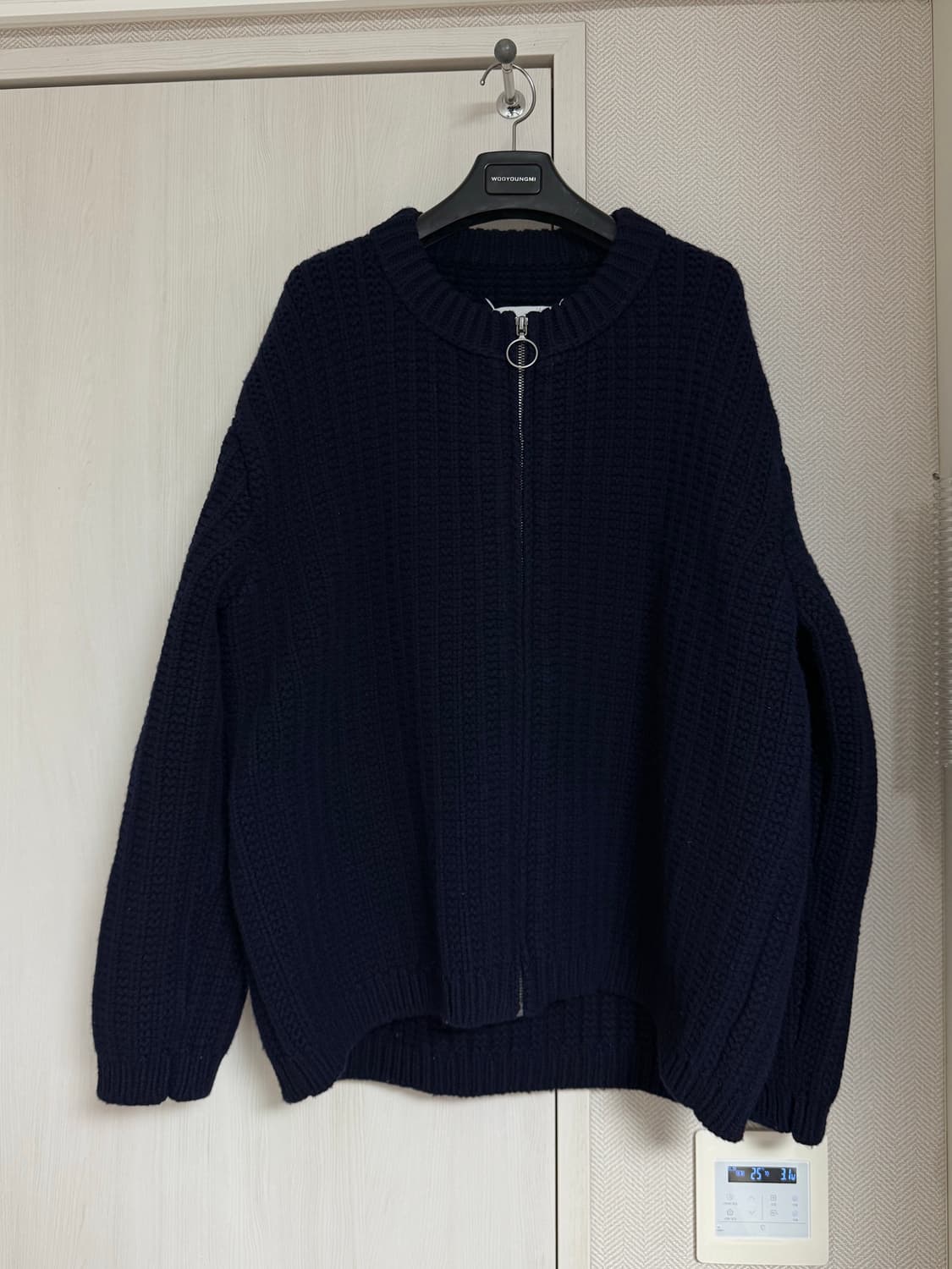 (M) 마르지엘라 니트 집업 가디건 네이비 상품이미지1