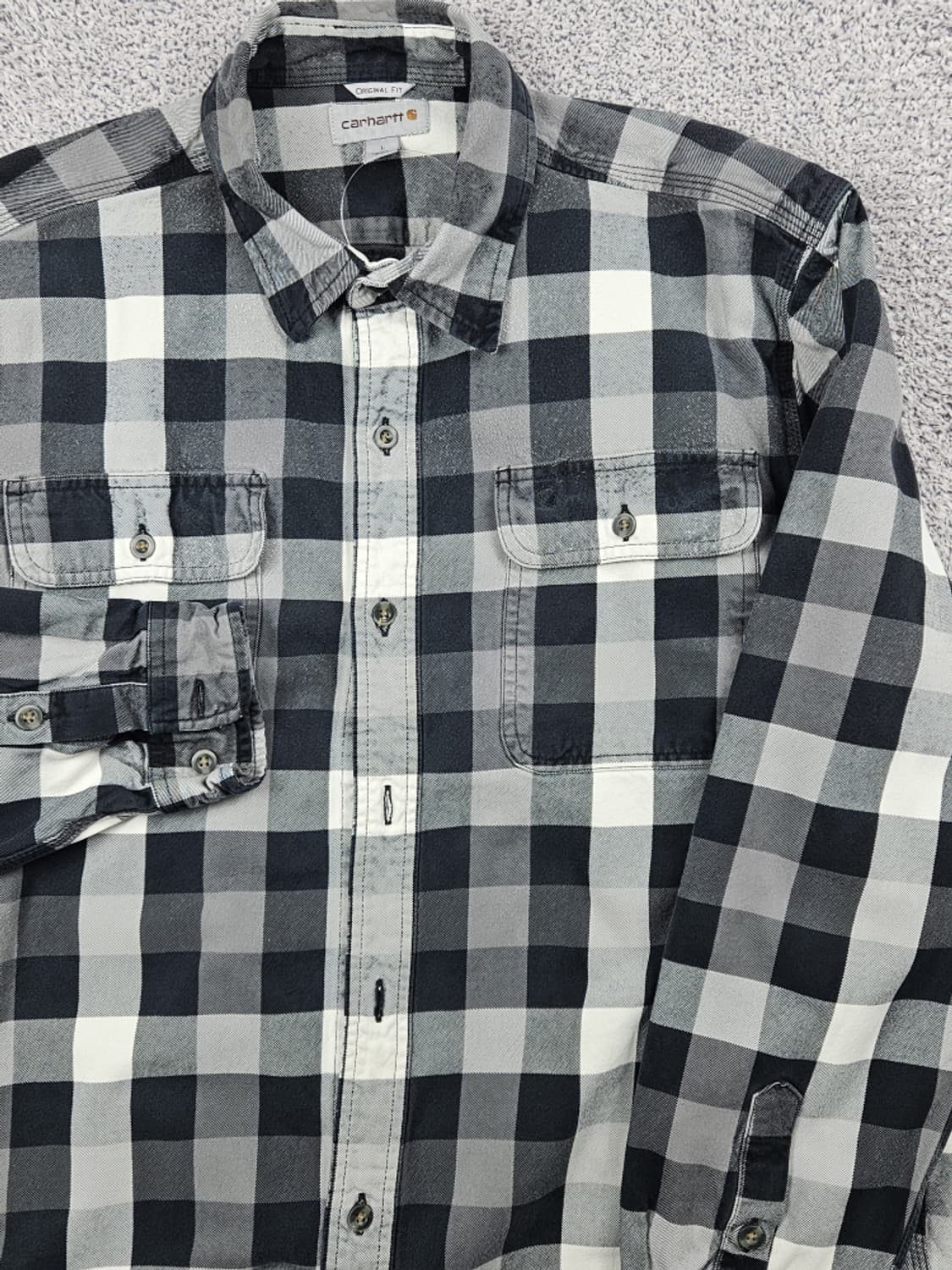 칼하트 체크 패턴 플란넬 롱 슬리브 워크 셔츠 ( L ) / 10327 상품이미지6