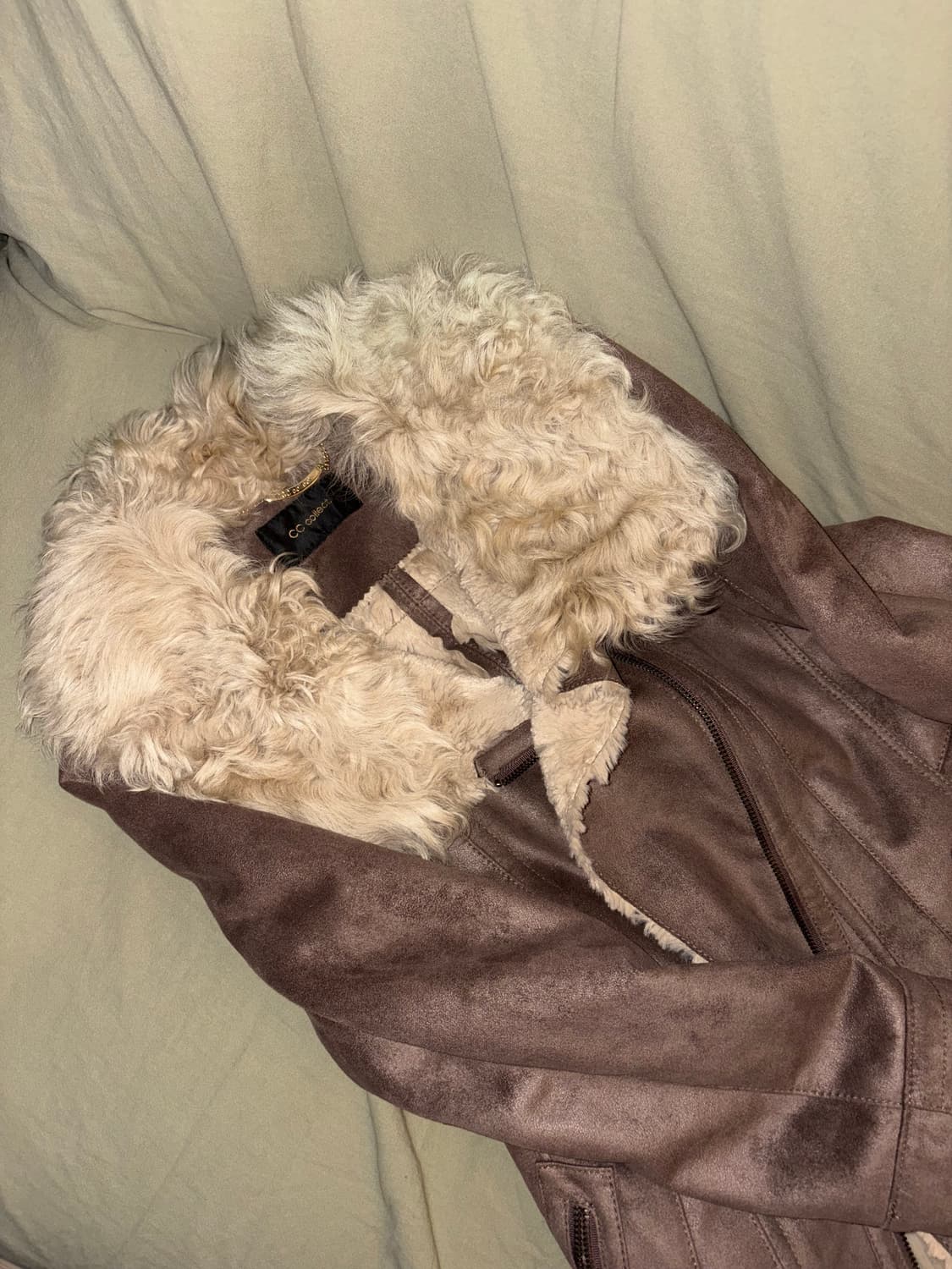 CC Collect 갸루 퍼 스웨이드 롱 무스탕 상품이미지3