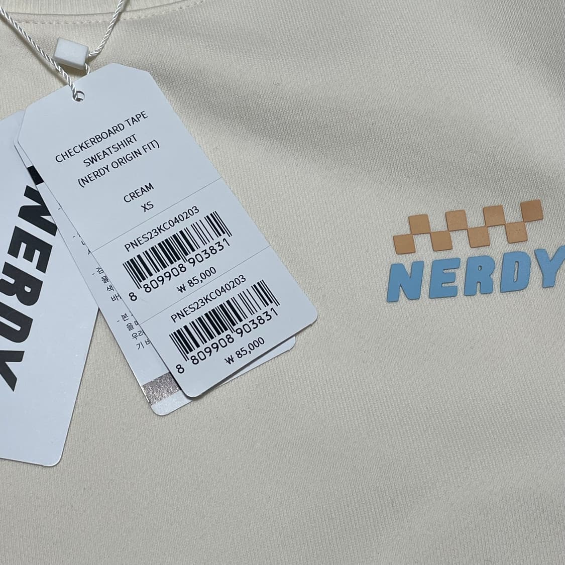 [XS] 널디 라인 테이프 크루넥 맨투맨 오버핏 새상품 상품이미지3