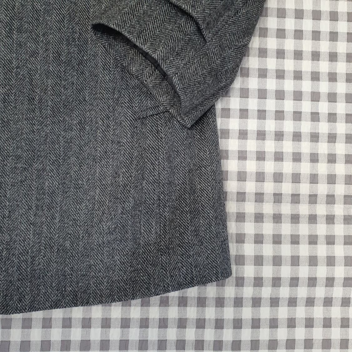 지오투 울100 헨링본 하프 코트 남자95 상품이미지4