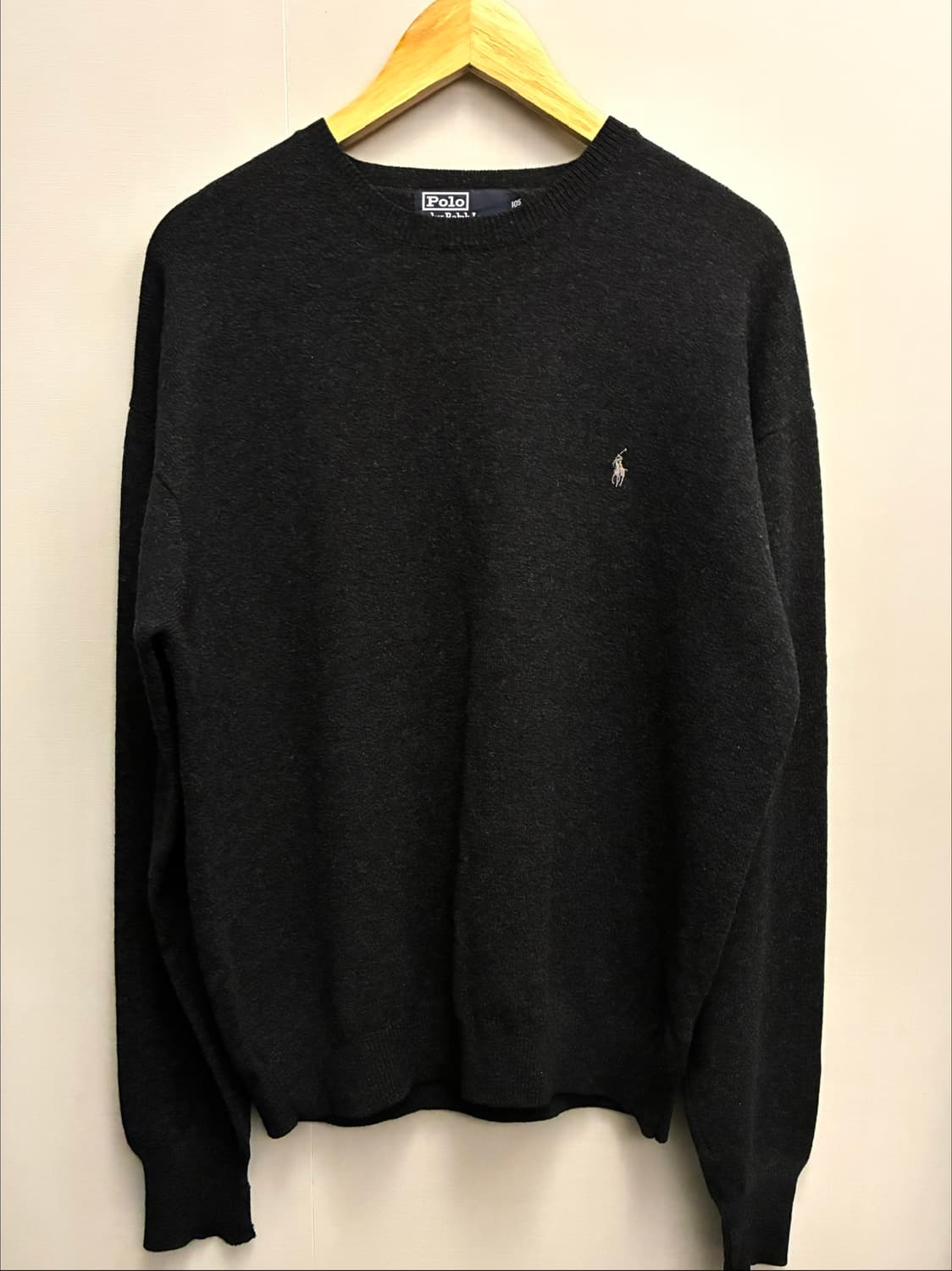 (XL)POLO 폴로랄프로렌 램스울 크루넥 니트 차콜 블랙 상품이미지1