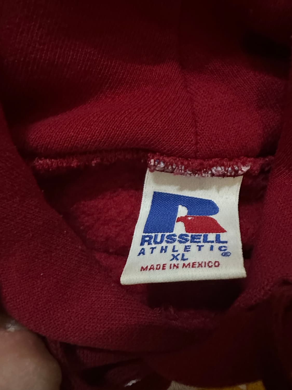 90s 러셀 후드티 버건디 빈티지 Russell 상품이미지2